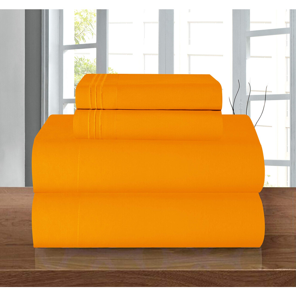 Elegant Comfort Luxury 1500 Premium Hotel Quality Microfiber 4-Piece Sheet Set - Wrinkle Resistant All Around Elastic Fitted Sheet Deep Pocket Up To