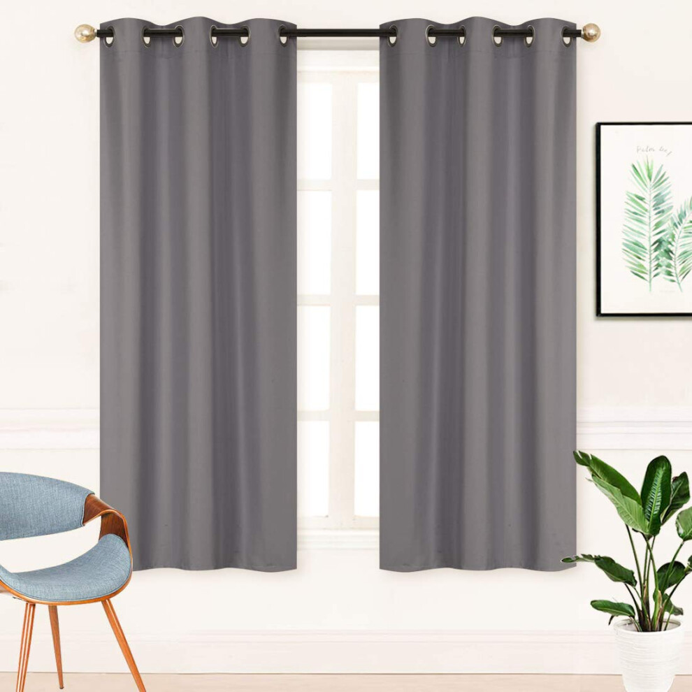 Home Collection 2 Panels 100% Blackout Curtain Set Solid Color with Rod Pocket Grommet Drapes for Kitchen  Dinning Room  Bathroom  Bedroom Living Room-image-OPC-PFSV7XR-NEW