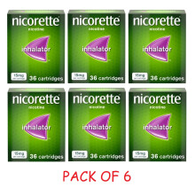 Nicorette 15mg Inhalator 6x36 (216) Cartridges for All Smokers