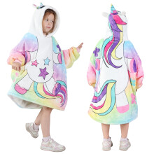 MIZZEO Tragbare Kapuzendecke fur Kinder, ubergrosse tragbare Sherpa-Decke mit Kapuzentasche und armeln fur Kleinkinder, susse Kapuzenpullover fur 6