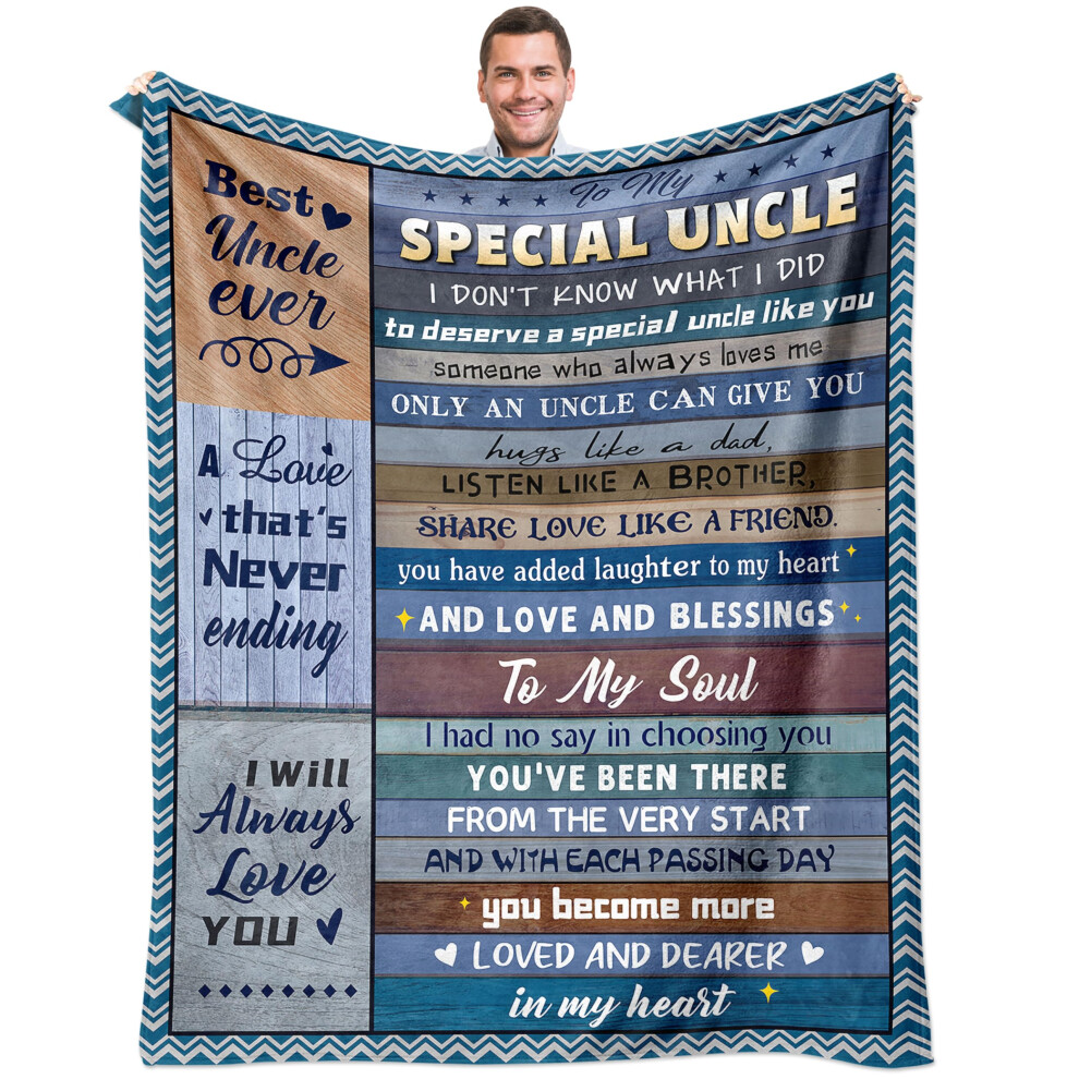 Norgopron Valentines Day Uncle Gifts Blanket 60""X50"" Gifts For Uncle Best Uncle Gifts Uncle Gift From Niece/Nephew Gifts For Uncles From Nieces