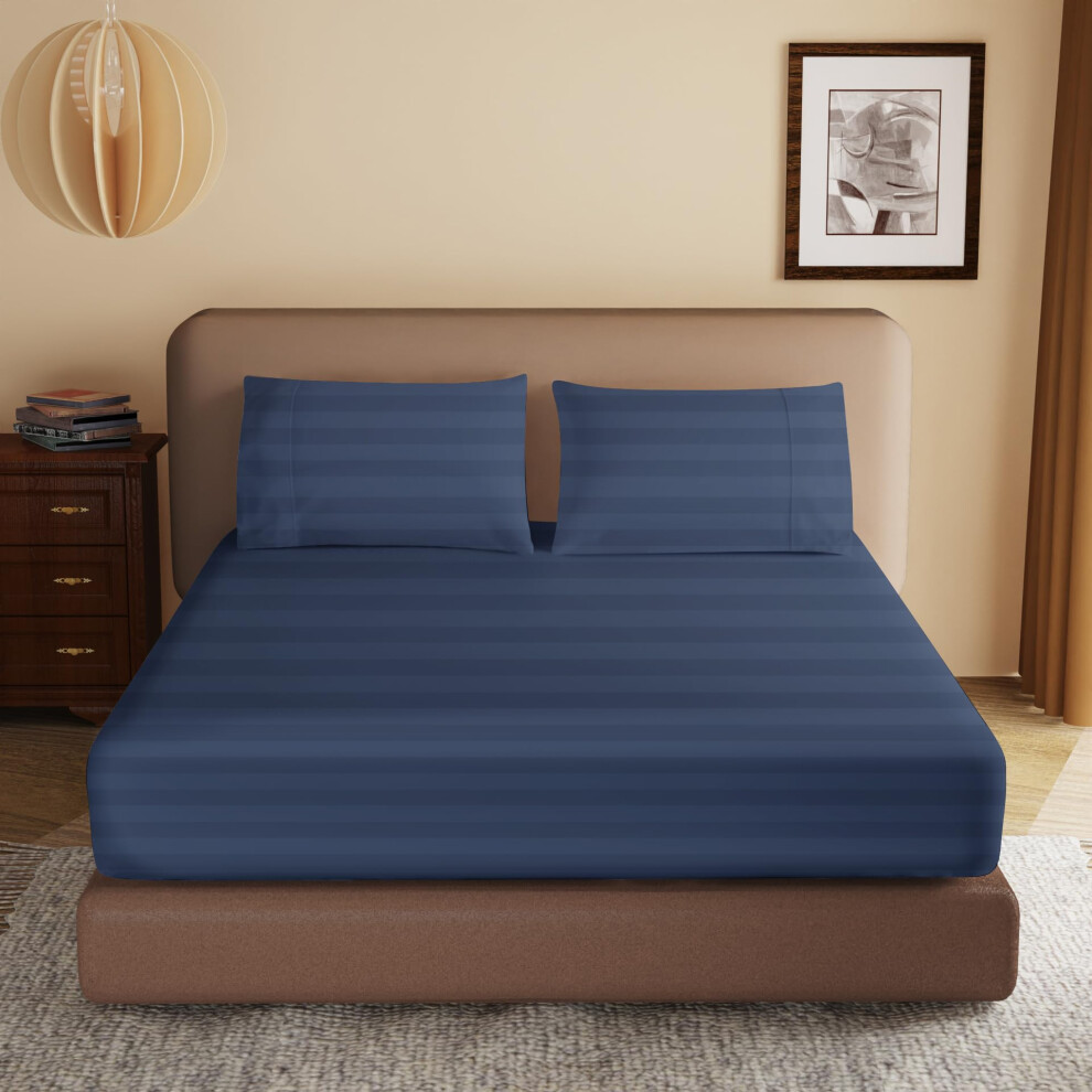 Drap-housse 100 % coton    gyptien, taille Queen, 600 fils au pouce carr   , drap-housse simple, 20     40 cm de profondeur, drap-housse en satin doux