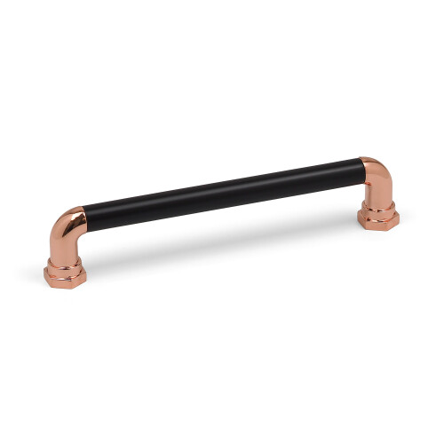 (160mm Handle) Copper Black Industrial Kitchen Handles Pipe Bar 2 Size