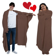 Womens Wearable Blanket with Sleeves - Valentines Day Gifts for Her Wife - Brown Wearable Blanket for Adult - Brown Valentines Gifts for Husband, Gift