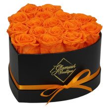 GLAMOUR BOUTIQUE 16-teilige Flowers Forever Herzform-Box ? konservierte Rosen, unsterbliche Rosen, die ein Jahr halten ? Rose Eternal, konservierte Bl