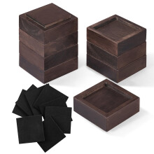 Bedverhogers Meubelverhogers (set van 8 stuks, hoogte 1"") Kan worden aangepast tot 2'', 3'' of 4'' liften Meubelverhogers Massief natuurlijk hout Ver