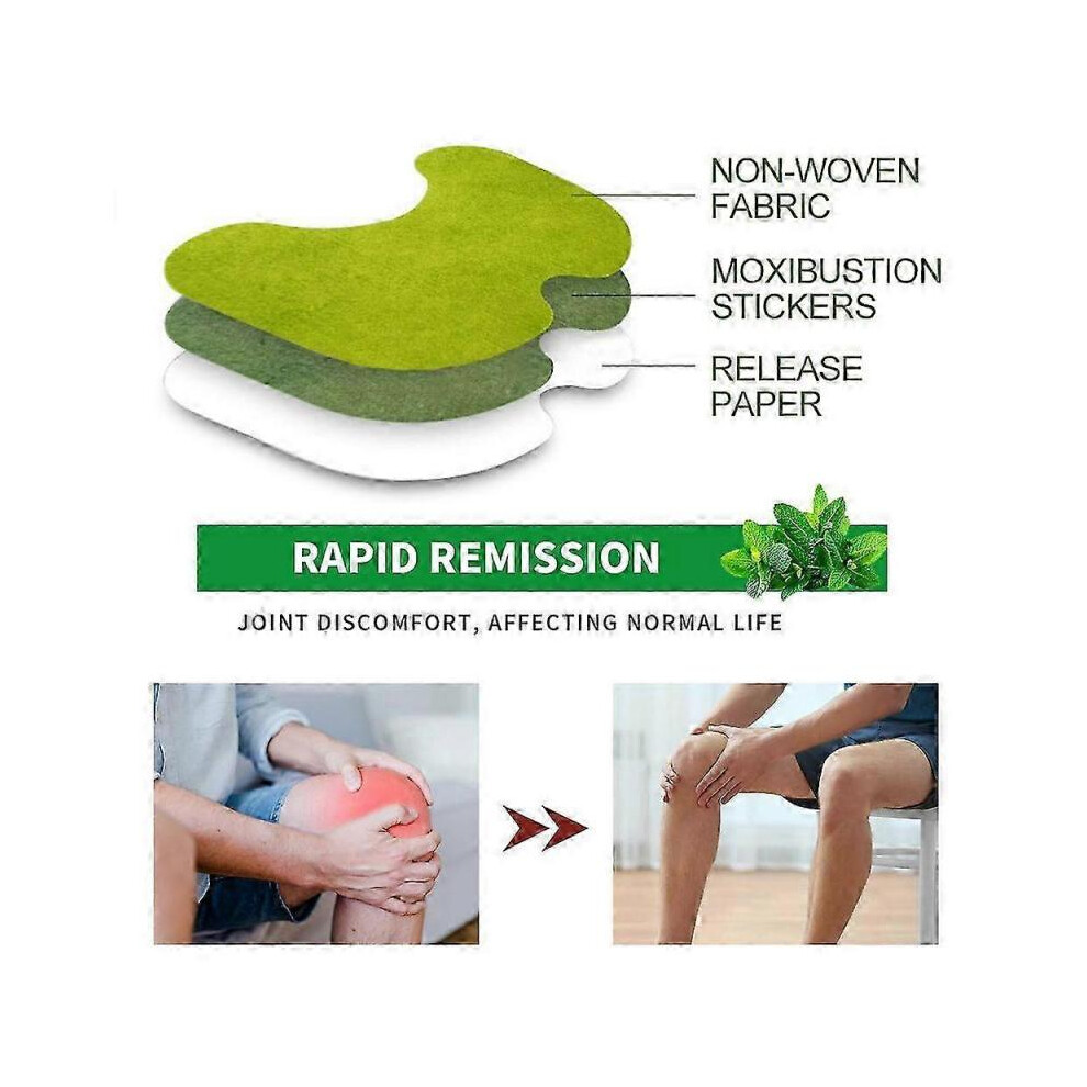(2Packs-24pcs) Knee Pain Relief Patches, Knee Heat Patches,knee Cervical Plaster Warming Herbal Plaster Wormwood Heat Patches Relief Of Back, Neck, Sh