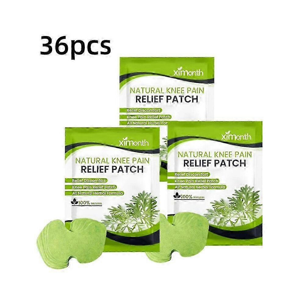 (3Packs-36pcs) Knee Pain Relief Patches, Knee Heat Patches,knee Cervical Plaster Warming Herbal Plaster Wormwood Heat Patches Relief Of Back, Neck, Sh