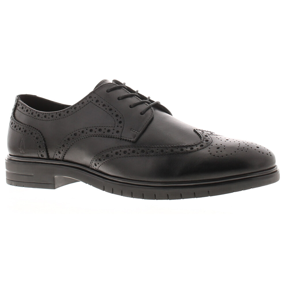 (Black, 7 (Adults')) Hush Puppies Mens Shoes Smart Brogue Santiago Leather black UK Size