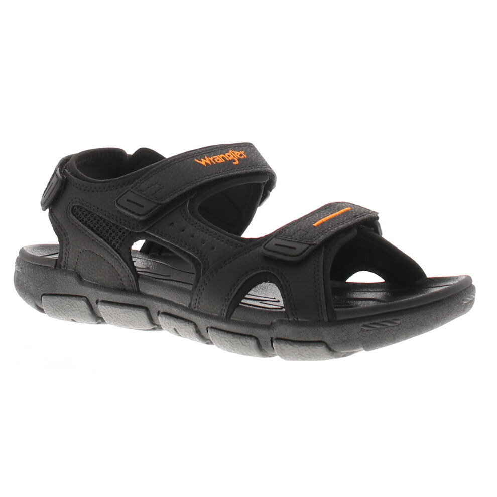 (Black, 8 (Adults')) Wrangler Mens Walking Sandals Buster black UK Size