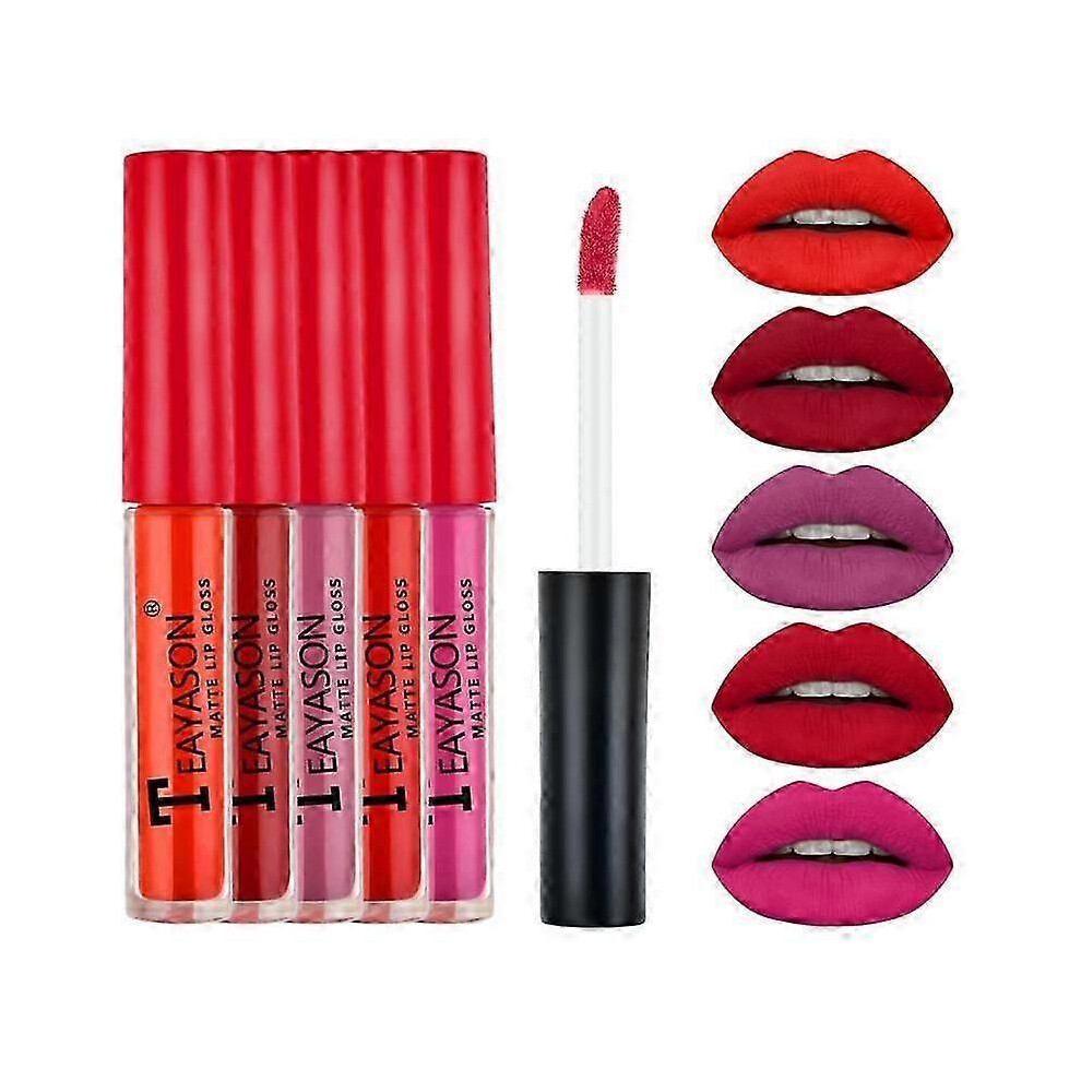 (03 5PCS) 6PCS/Set HANDAIYAN Matte Lipstick Set Lasting Moisturing Lip Gloss Liquid Lipstick Velvet Sexy