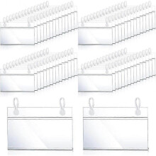 Plastic Label Holders Price Tag Ticket Hanger Clips with Easy Button Design Lock Closure for Basket