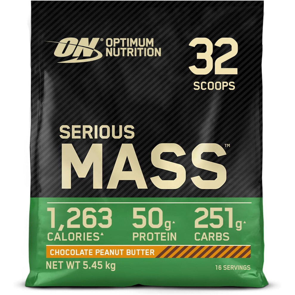 (Chocolate Peanut Butter, 5.44kg) Optimum Nutrition Serious Mass