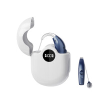 Rechargeable Hearing Aids for Seniors, Noise Cancelling, Comfort Fit Hearing Amplifiers with Charging Case, blue