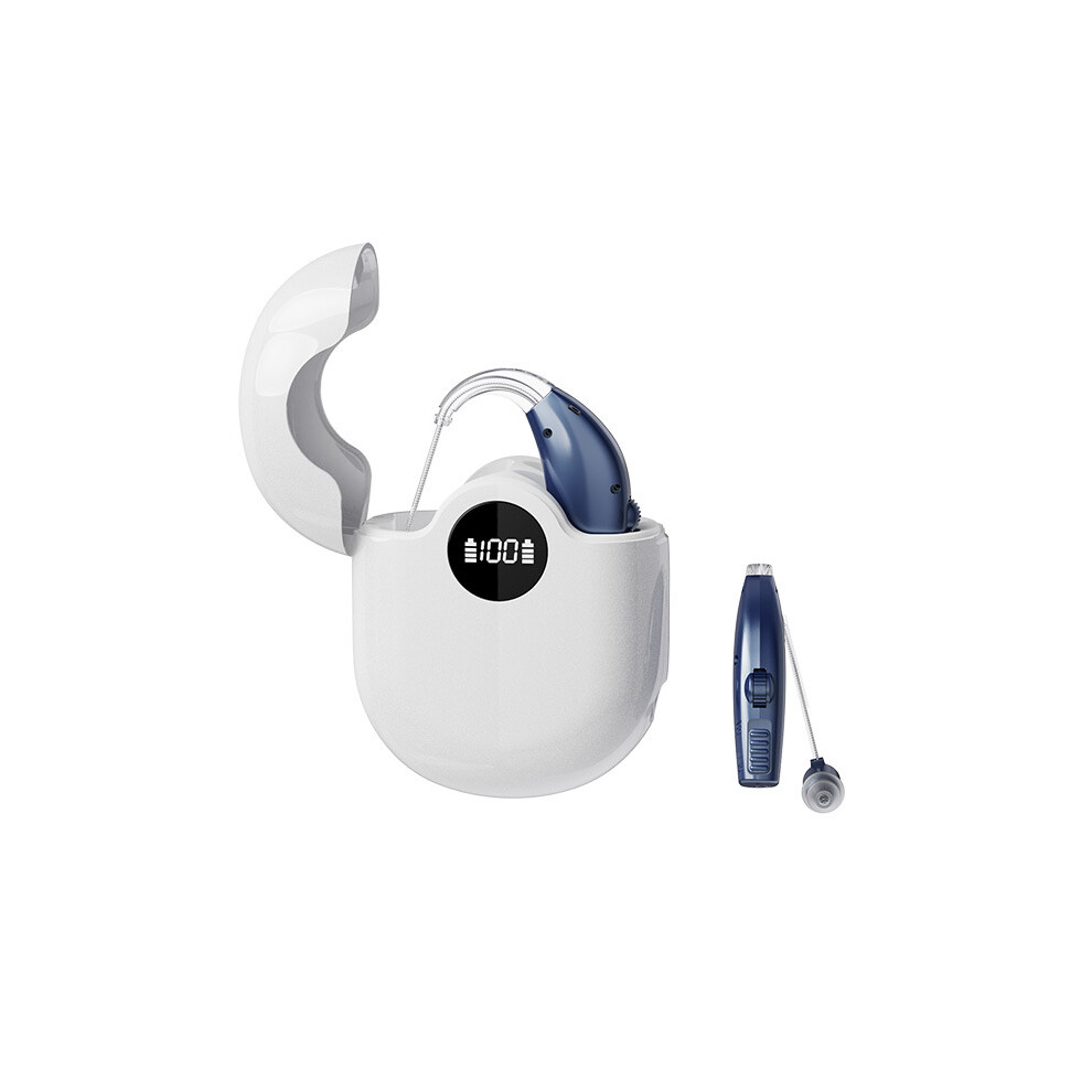 Irich Blue Rechargeable Hearing Aids For Seniors, Noise Cancelling, Comfort Fit Hearing Amplifiers With Charging Case,