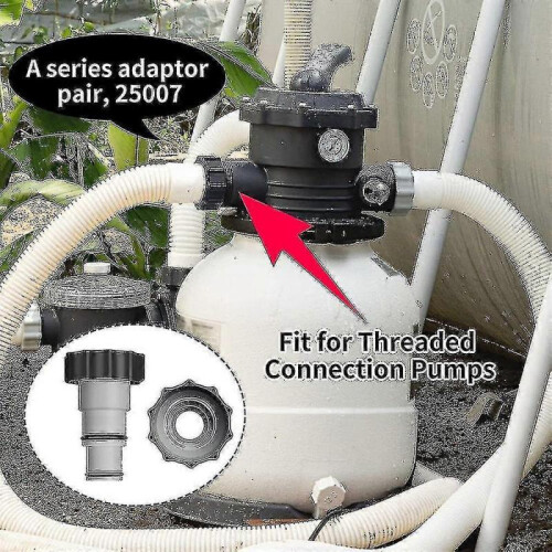 2pcs Pool Connection Set Threaded Pump Hose Adapters for Intex Fit Aru 2