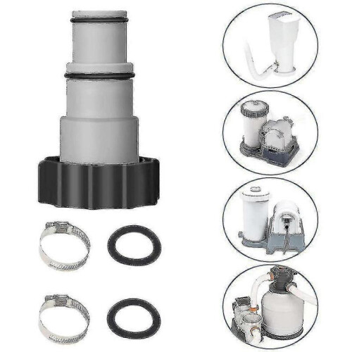 2pcs Pool Connection Set Threaded Pump Hose Adapters for Intex Fit Aru