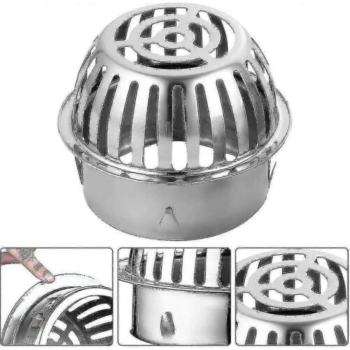 2pcs Stainless Steel Downpipe Sieve, Diameter 83 Mm, Gutter Protection Cap 2