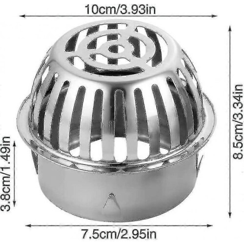 2pcs Stainless Steel Downpipe Sieve, Diameter 83 Mm, Gutter Protection Cap 1