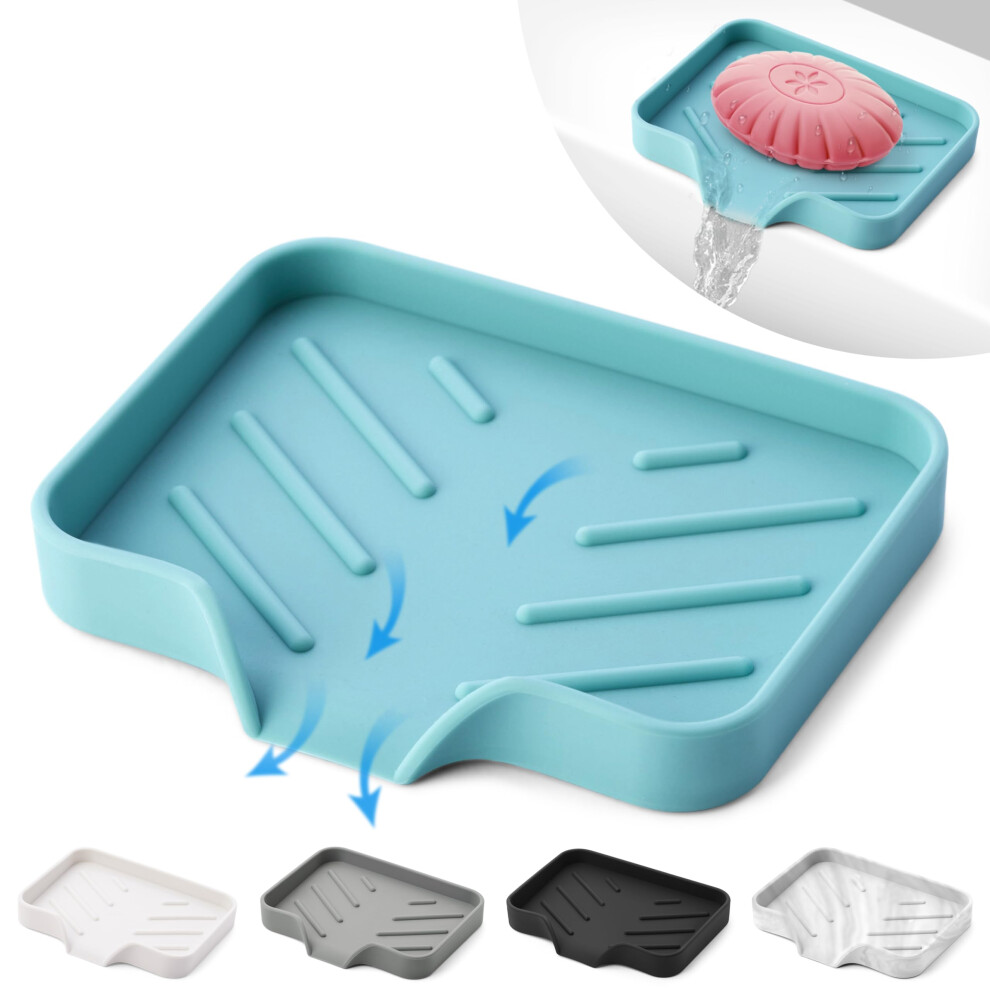 Vassoio Portasapone In Silicone Verde Chiaro, Portasapone Autodrenante Per Saponetta, Vassoio Portasapone In Silicone Con Drenaggio, Portasapone