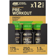(Lemon Lime) ON Optimum Nutrition Pre Workout Shots Gold 12x60