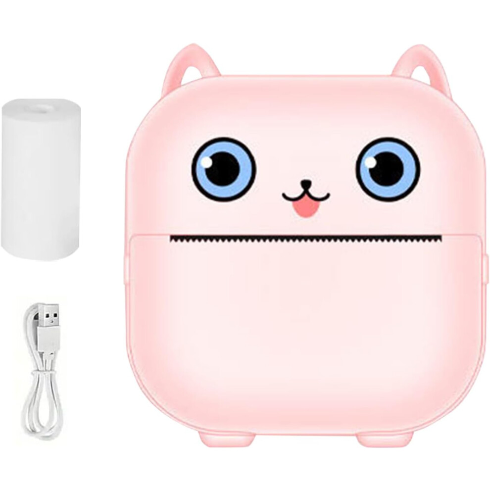 (Pink) Pocket Printer, Portable Thermal Printers, Inkless Label Maker Machine Pocket Instant for Pictures Photos Journals Notes Anatomical Diagrams Graphics