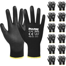 Veiligheidswerkhandschoenen PU-gecoat - 12 paar witte naadloos gebreide handschoen met polyurethaan gecoate gladde grip op handpalm en vingers voor m