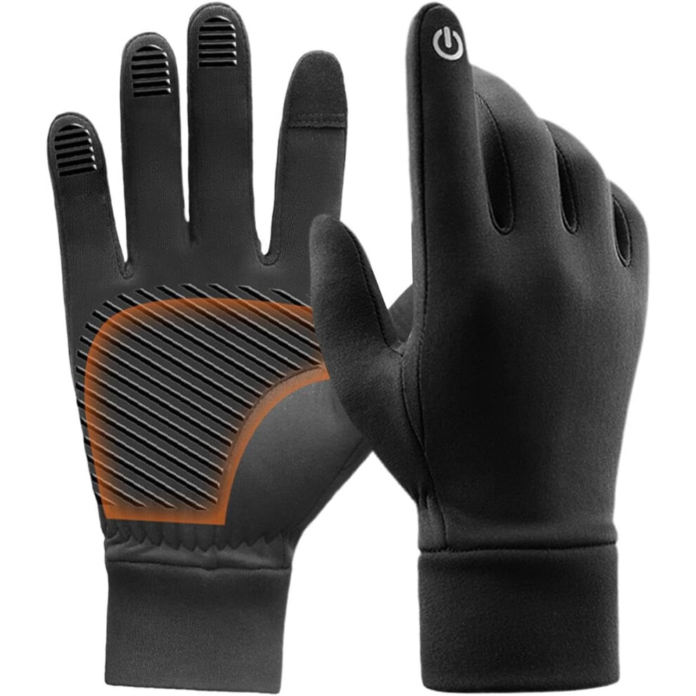 (l) Hiking Gloves, Winter Gloves, Waterproof Thermal Mittens, Non-Slip Gloves with Touchscreen Fingers, Running Equipment for Men and Women