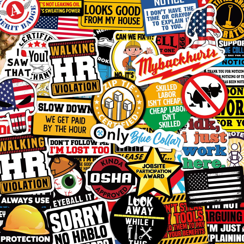 173 PCS Grappige Helmstickers voor Volwassenen - Waterdichte Vinyl voor Lastegels, Gereedschapskist, Electriciën, Mechanica