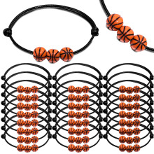 AOOCOEO 30 PCS Sport Tema Bra?ari de farmec cu fotbal Baseball Basketball Softball Beads Bra?ara Sport Favore Bra?ari de inspira?ie reglabile