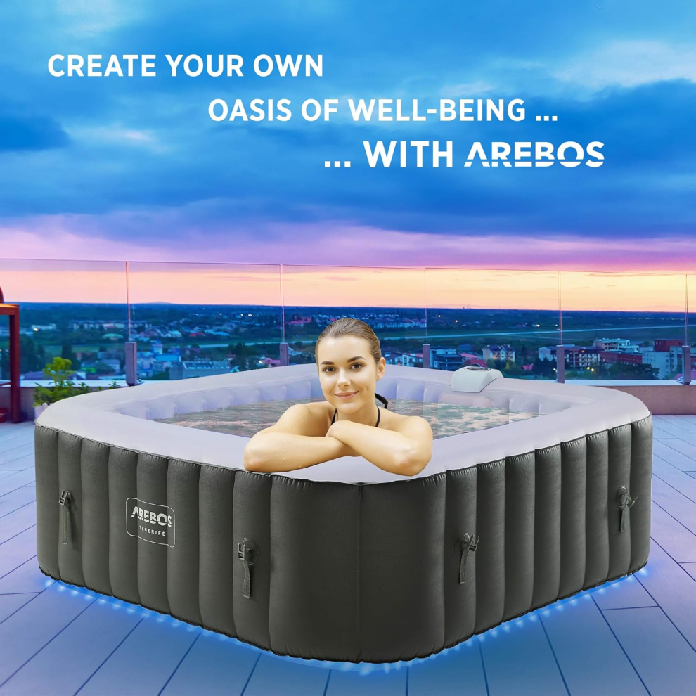 Arebos Spa Inflatable Hot Tub | Indoor & Outdoor