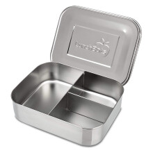 LunchBots Medium Trio II Snackbehälter - Geteilte Edelstahl-Box mit 3 Fächern für Snacks - Umweltfreundlich, Spülmaschinenfest