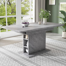 (Grey) Extendable Space-saving Dining Table with Storage
