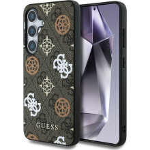 Guess 4G Printed Coloured Peony Pattern Case with MagSafe for Samsung Galaxy S25 6.2" Brown - GUHMS25SP4PWPW