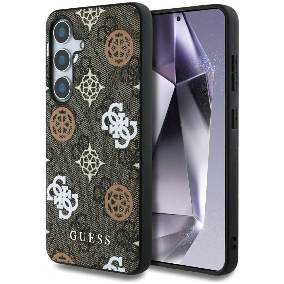 Guess 4G Printed Coloured Peony Pattern Case With Magsafe For Samsung Galaxy S25 6.2" - Guhms25sp4pwpw Brown