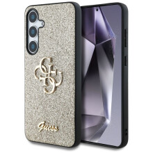 Guess Fixed Glitter Big 4G Metal Logo Case for Samsung Galaxy S25 6.2" Gold - GUHCS25SHG4SGD