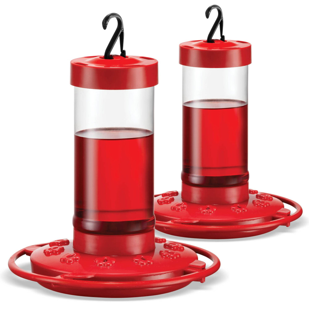 SEWANTA Hummingbird Feeder 16 oz [Set of 2] Plastic Hummingbird Feeders for Outdoors - Humming Bird Feeders - 10 Feeding Ports - Wide Mouth for E