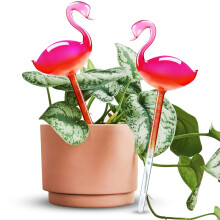 Globes en verre auto-arros 2pcs Flamingo Gradient rose vif rose vif 10 """" Bulbs souffl la main