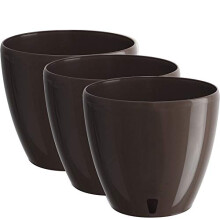 Santino 7.9 Inch Deco Self Watering Pots for Indoor Plants in Shade (Set of 3) - Decorative Flower Pot with Water Level Indicator and Drainage Cartrid