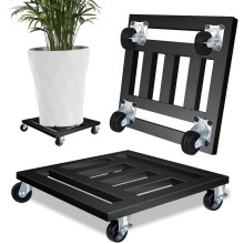 Caddy de plante lourde Luborn avec roues 2 pack metal rouleau stand de plante interieure exterieur 12 '' Dolly plante carree avec roues de lancer