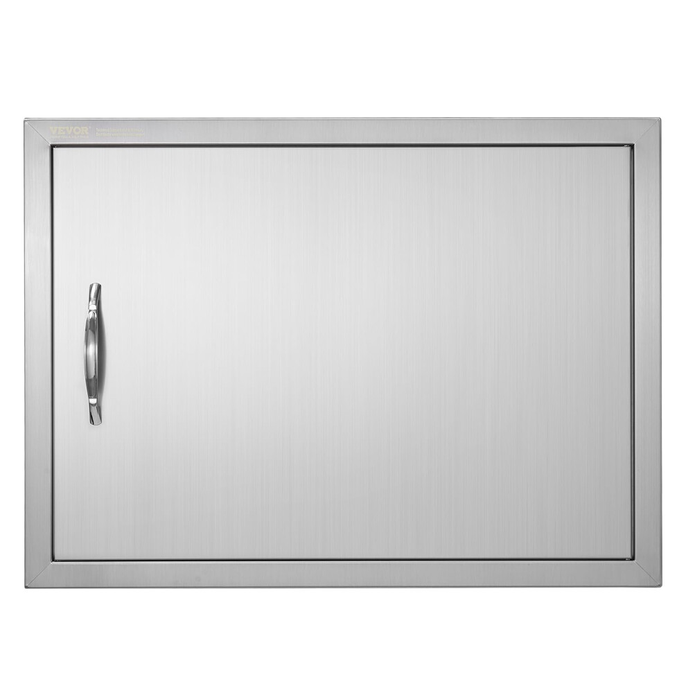 VEVOR BBQ Access Door  27W x 20H Inch Single Outdoor Kitchen Door  Stainless Steel Flush Mount Door  Wall Vertical Door with Handle  for BBQ Island  G