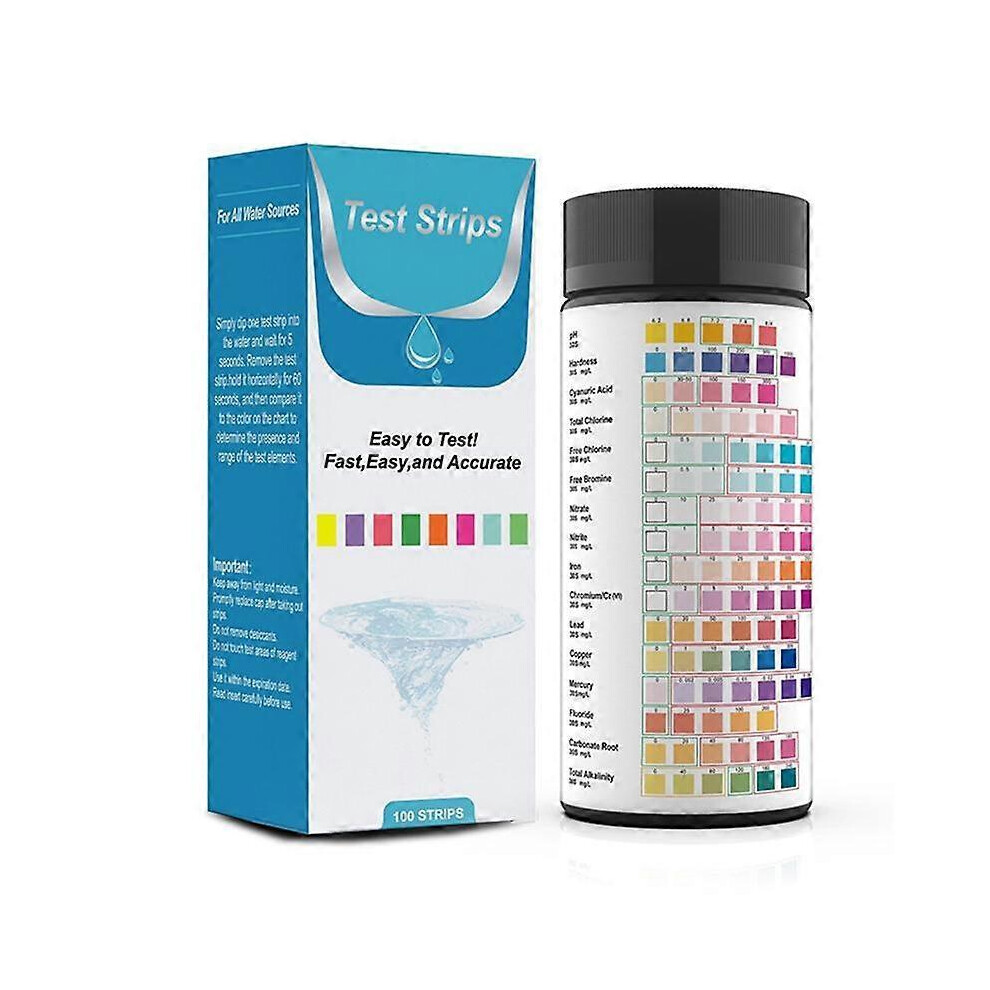 16 in 1 Drinking Water Test Kit Professional Hardness Testing Kits, Tap and Water Test Strips with Hardness 100 PCS
