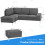 YODOLLA L Shaped Left Hand Corner Sofa with Storage 2