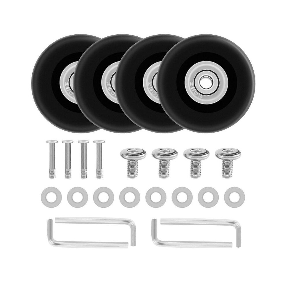 OD 50mm 4 Sets of Luggage Suitcase Replacement Wheels Axles Deluxe Repair Tool