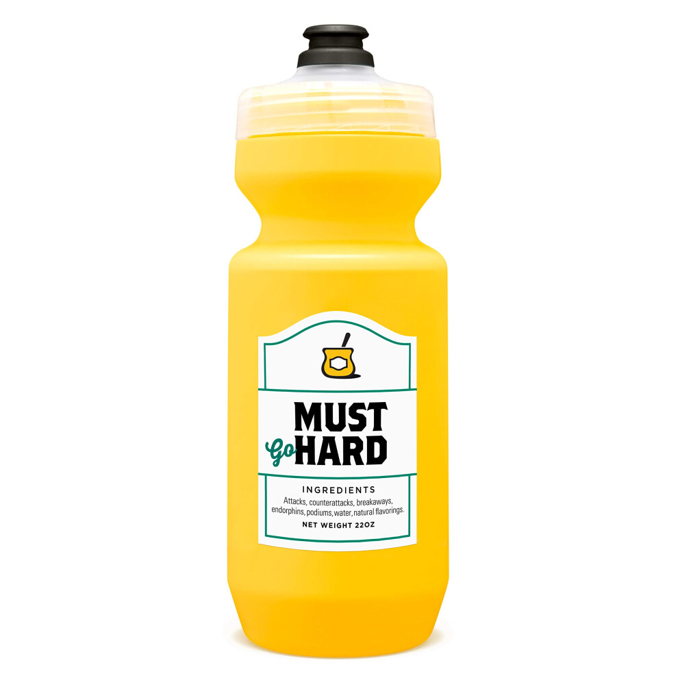 SPURCYCLE - ""Must [GO] Hard Water Bottle22 Ounces. Purist Water Bottle with MoFlo Cap Resists Stains & Tastes Better. Flexible Bicycle Bottle. Don't