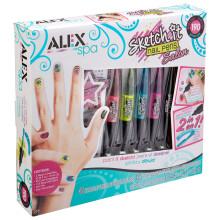 ALEX Toys Sketch It Nail Pens Salon Girls Fashion Activity Sketch and Paint Create Long Lasting Looks with Beautiful Nail Polish For Ages 8 and up
