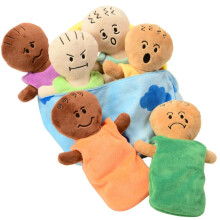 Set de 6 Poupées en Peluche Multiculturelles pour l'Apprentissage Émotionnel