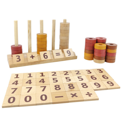 Xylolin Montessori Toys for Toddlers Wooden Math Number Blocks Counting ...