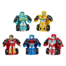 Transformers Rescue Bots Academy Mini Bot Racers 5-pack: 2-tums omvandlande robotleksaker med lekmatta (Amazon-exklusiv)