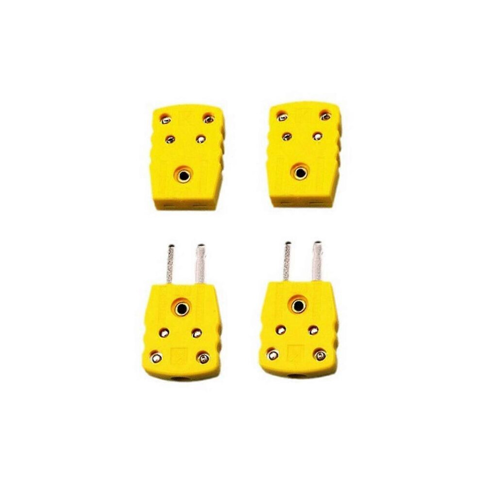 2 Pair K Type Male Female Thermocouple Plug Adapter High Temperature 100C(212F) Temperature Sensor Connector